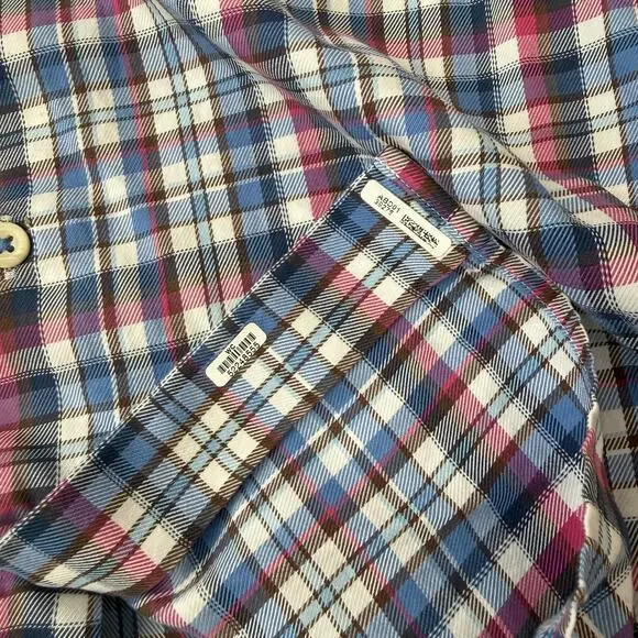 Peter Millar Shirt Mens XL Blue Pink Plaid Button Down Long Sleeve Casual Cotton - Picture 5 of 12